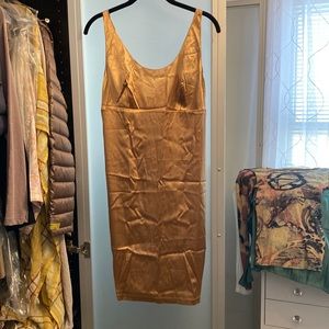 La Perla Slip chemise gold made in Italy silk large